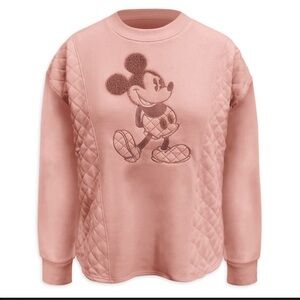 Disney Women's Shirt - Pink Quilted Mickey Sweatshirt